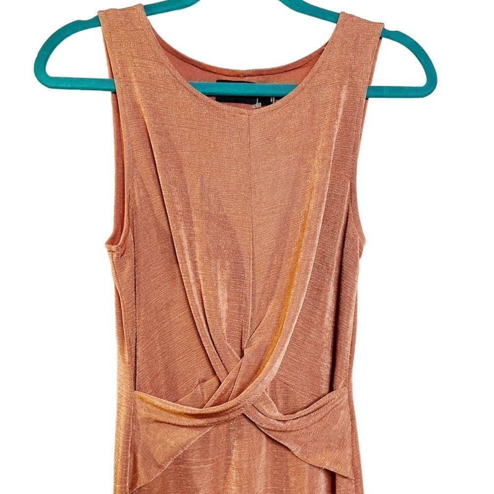 Mink Pink Cross Over Mini Dress Metallic Pink Size Small - Picture 2 of 4